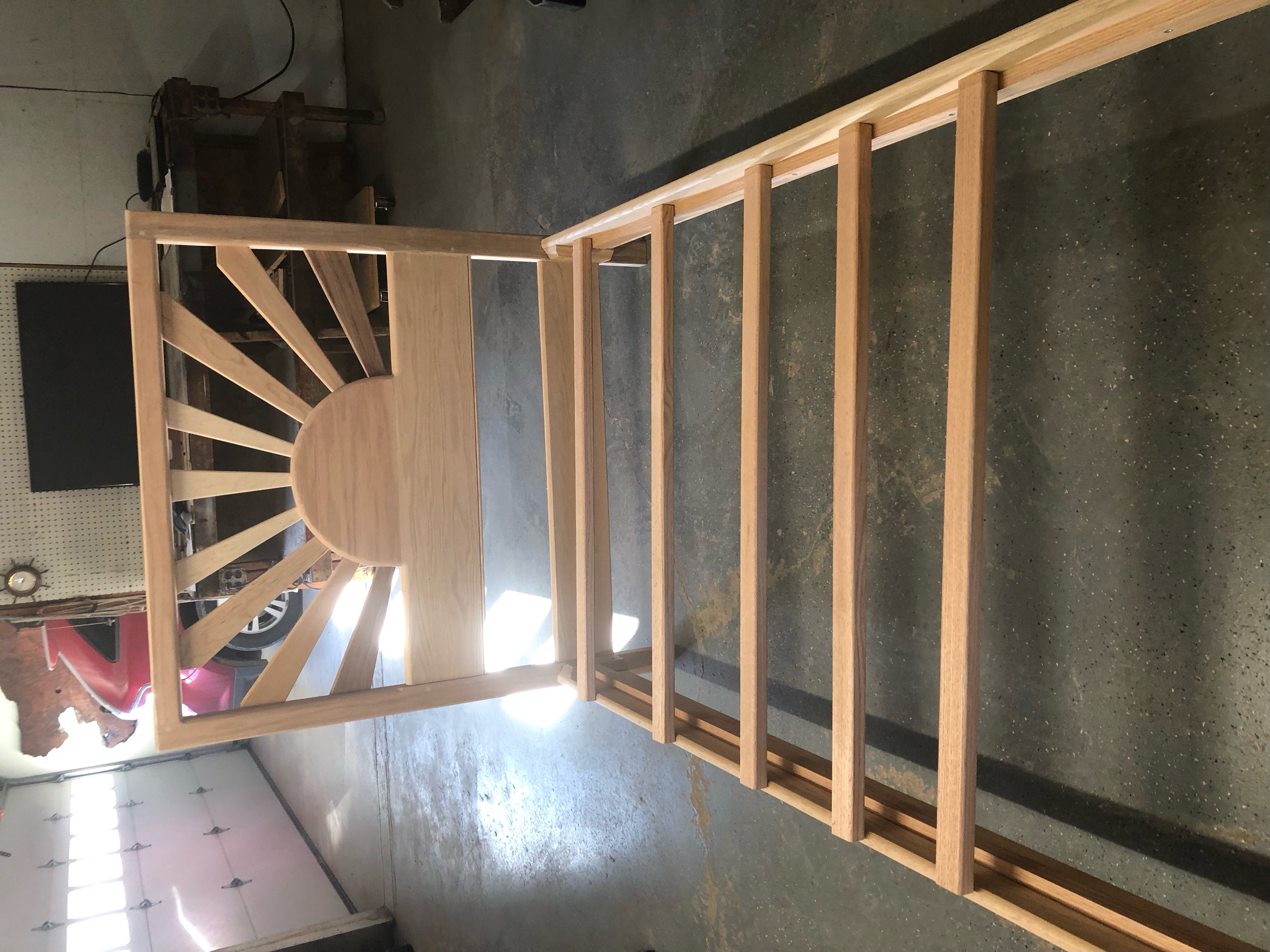 Kylee's bed with sunburst headboard