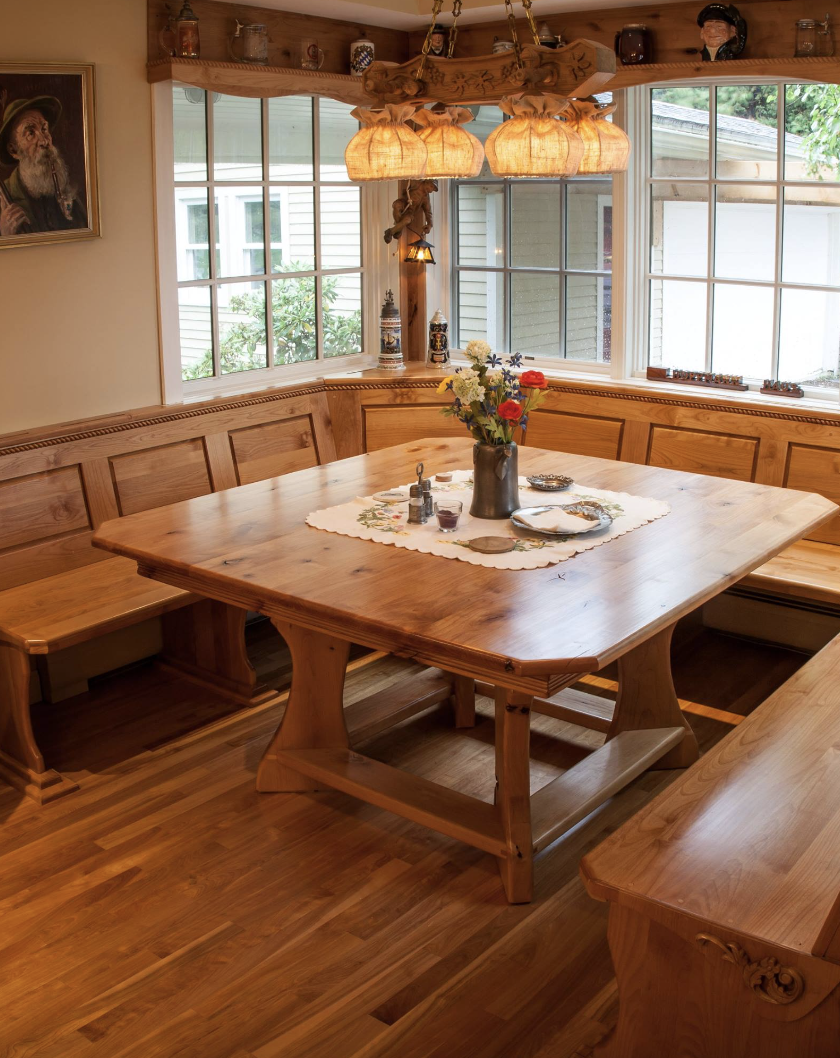 Peter's pine trestle table and nook